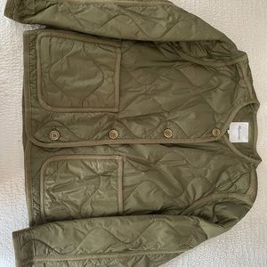 Madewell olive green quilted jacket. Worn 1x!!!!